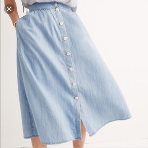 MADEWELL Chambray Midi Skirt